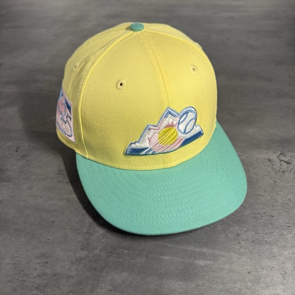 New Era Other - Hat‎ Club Colorado Rockies New Era Cap 7 3/4 Pastel Pink Mint Teal UV 25th Patch